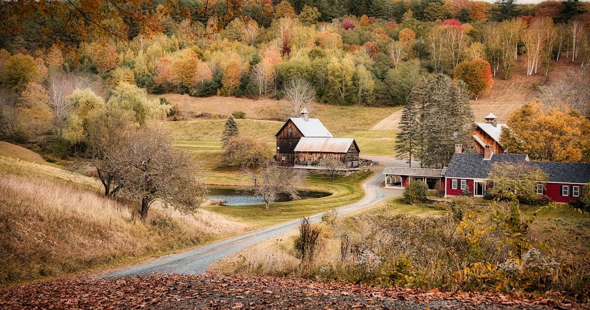 A rural Vermont homestead in autumn